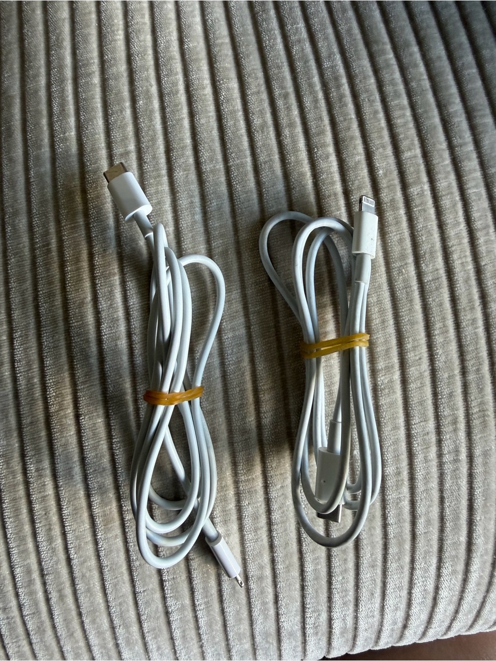 2 Pack White USB-C to Lightning Charging Cables - White